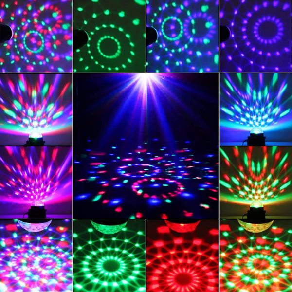 Party Lights Magic Lamp Remote Control Sound Activated RGB Disco Lights Disco Lamp Stage Lights Rotating Disco Ball for KTV, DJ, Party, Disco, Christmas, Bar, etc UK Plug- 2 Pack - Image 7