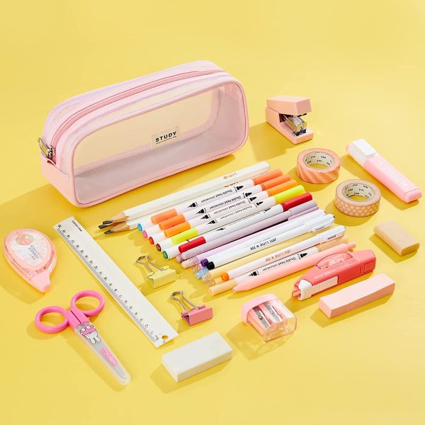 KALIDI Clear Pencil Case Large Pen Bag Stationery Pouch Cosmestic Make up Bag for Student School College Office - Image 3