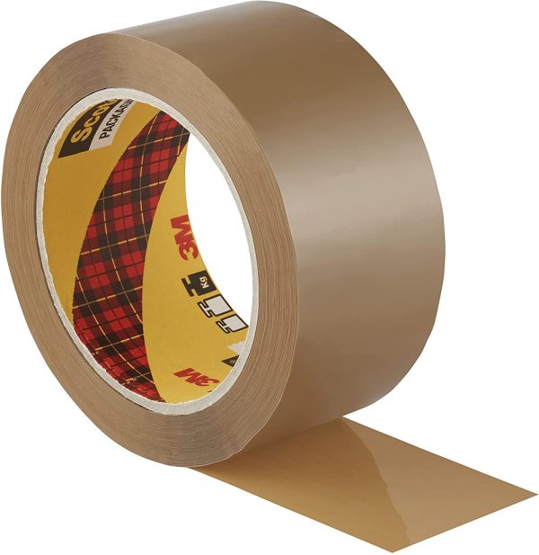 Scotch Heavy Duty Packaging Tape, 66m x 50mm, Brown, 3 Rolls, Suitable for Rough Handling and Shipping - Image 2