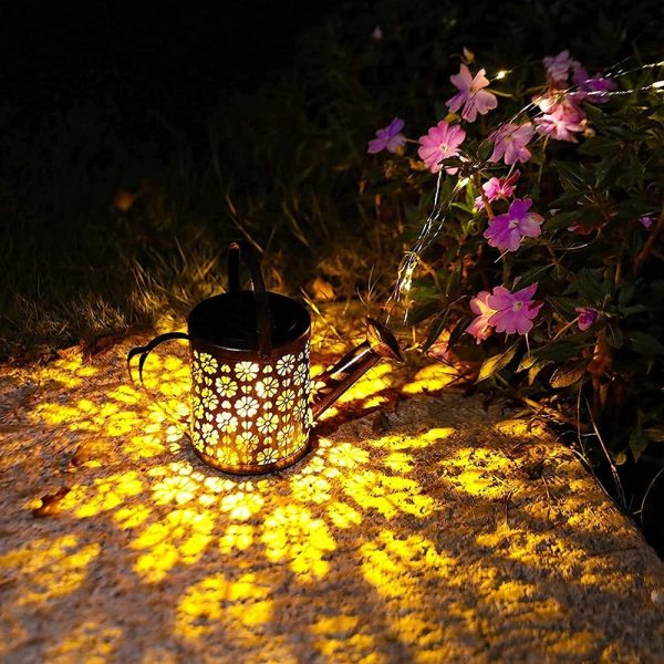 Solar Watering Can Lights for Outdoor Garden, Plum Blossom Garden Waterproof 36pcs Led Highlight Warm White Light Garden Lamps (with Bracket and Garden Cable Ties) - Image 6