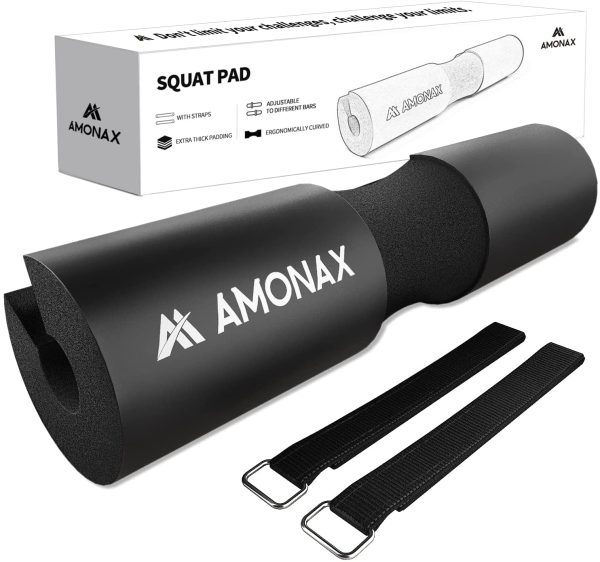 AMONAX Barbell Squat Pad, Extra Thick Foam Padding for Neck & Shoulder Support, Heavy Duty Gym Fitness Workout Cover for Women Hip Thrusts, Weight Lifting and Heavy Weight Squats () - Image 6