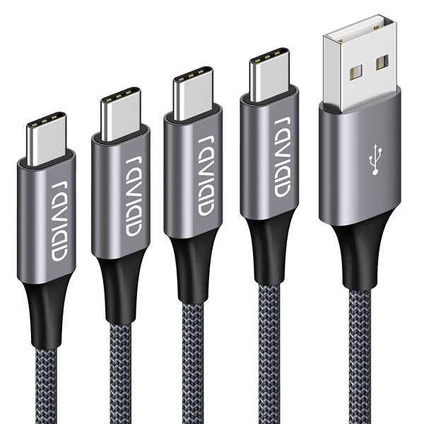 RAVIAD USB C Cable, 4Pack 0.5M+1M+2M+3M Nylon Braided USB Type C Fast Charging Charger Cable for Samsung Galaxy S10/S9/S8+/S8, MacBook, Huawei P30/P20/P10, Google Pixel, Sony Xperia XZ, OnePlus Grey - Image 6