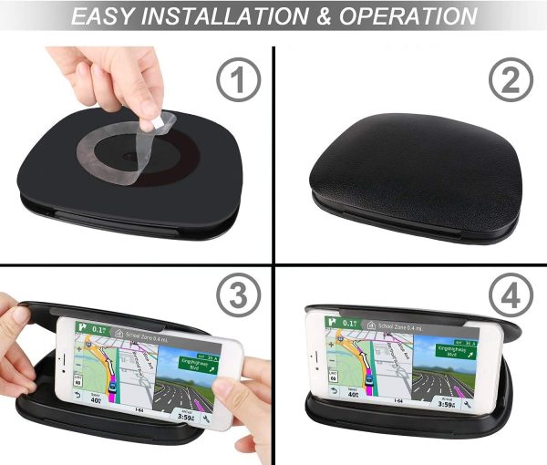 Car Phone Holder, Car Phone Cradle for 3-6.8 Inch-Black