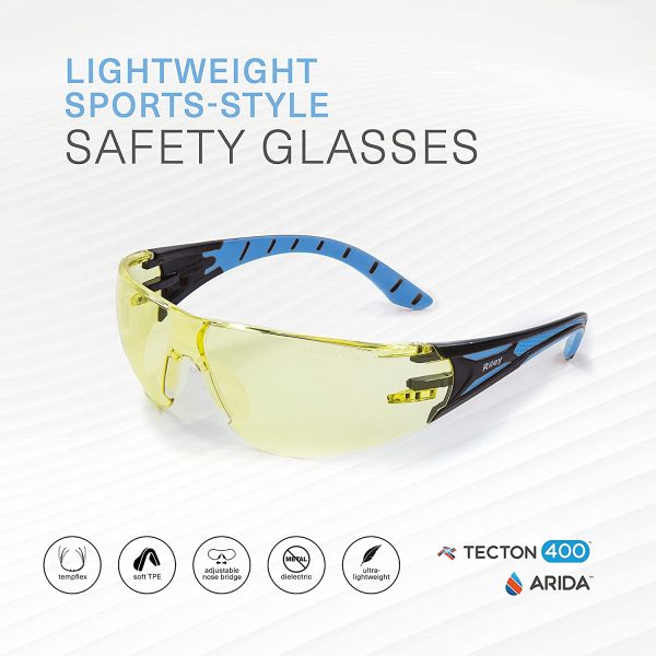 Riley Stream Blue Sport Style Safety Glasses for Running, Cycling and Work Wear