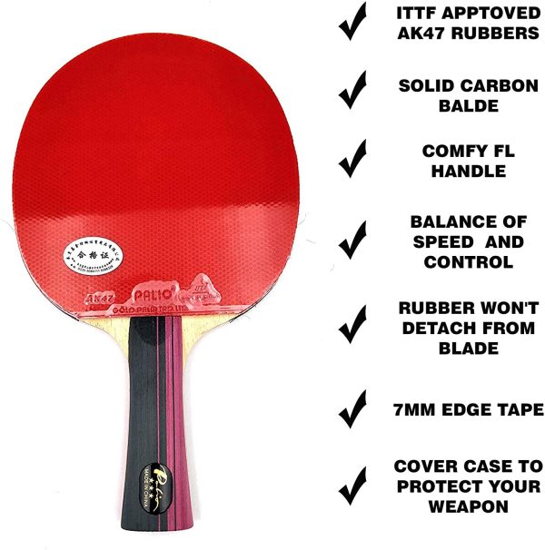 Palio] 3 Star Table Tennis Bat for Expert & Free Case in UK - Image 6