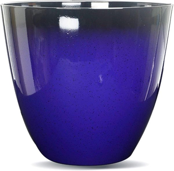 Gr8 Garden Large Round Glazed Effect Egg Cup Planter Patio Flower Plant Pot Tub[Blue]