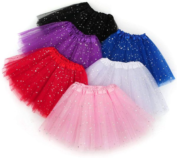 KEREDA Girls Tutu Skirts Sparkle Sequin Princess Dresses 3 Layers Ballet Dance Toddler Baby Tulle Star Costume for Girls 2-8T - Image 4