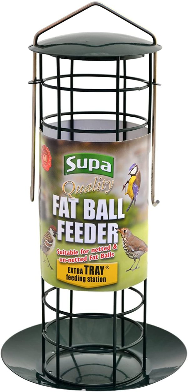 Fat Ball Feeder & Tray Is Designed To Hold Both Netted And Un-netted Fat Balls. The Tray Acts Both As A Feeding Station & Also Stops Food From Falling On To The Ground Thus Discourages Vermin.