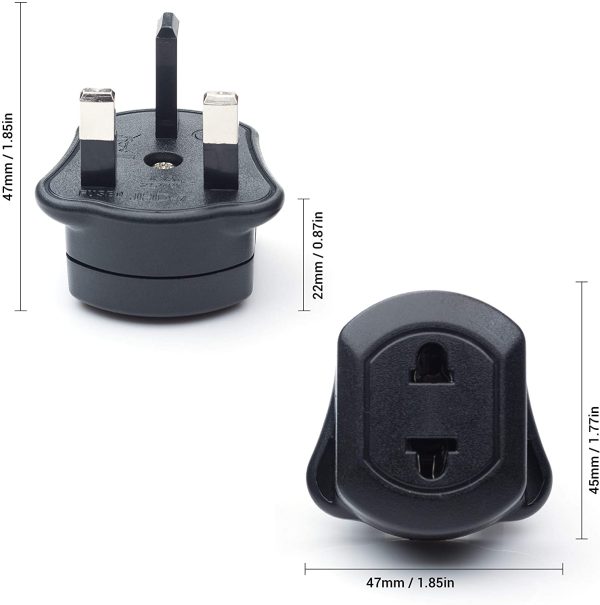 EU 2 Pin To UK 3 Pin Fused Adaptor Plug For Shaver/Toothbrush Q4U 1X Black adapter European to UK Adapter EU/US to UK Plug Adaptor - Image 2