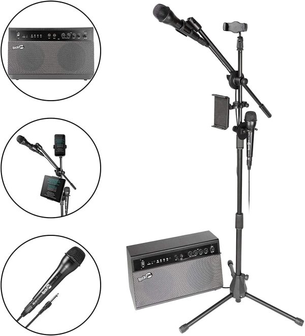 RockJam RJKSK-BK Premium Performer 100-watt Bluetooth Karaoke Machine & PA System with Two Karaoke Microphones - Image 8