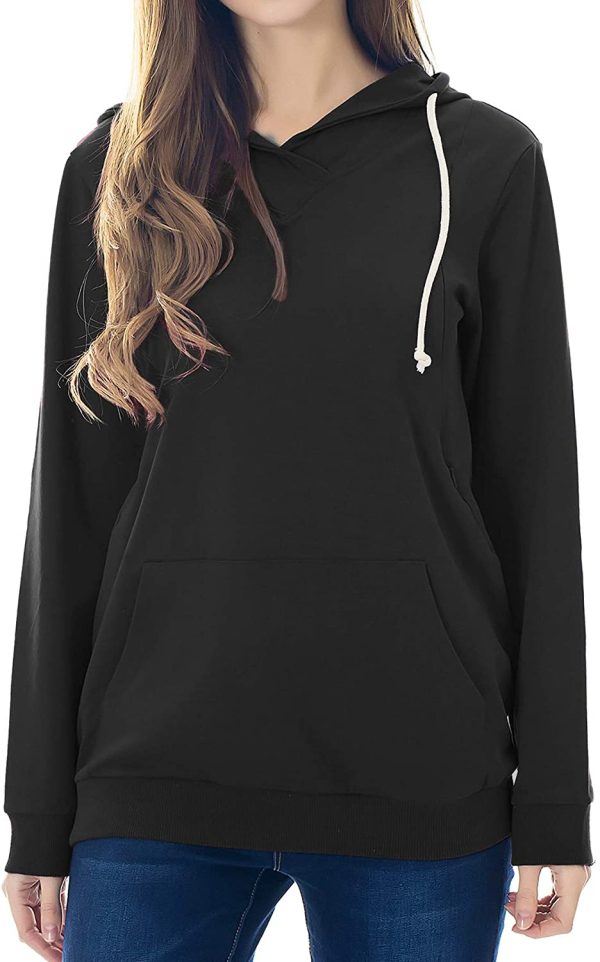 Smallshow Maternity Nursing Hoodies Women??s Long Sleeve Breastfeeding Sweatshirt - Image 2