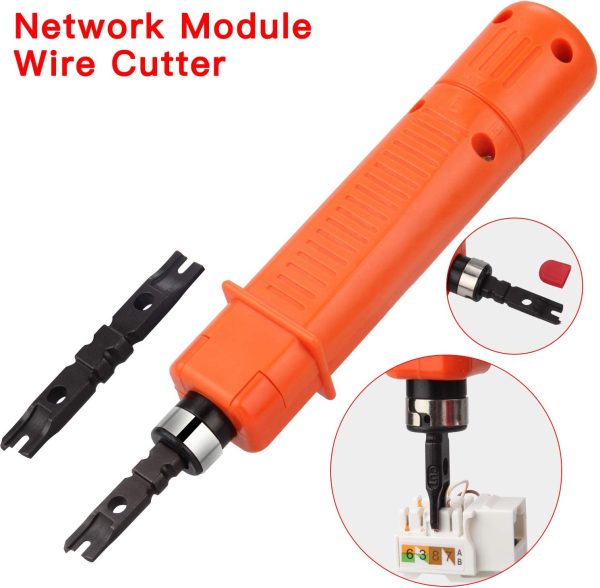 Network Tool Kit,  97 in 1 Ethernet Ratchet Cable Crimper Tool with Wire Cutter Toolbox, 8P/6P RJ11, RJ12, RJ45, CAT5, CAT5E for Computer Maintenance LAN Network Cable Tester Repair Tool Set - Image 5