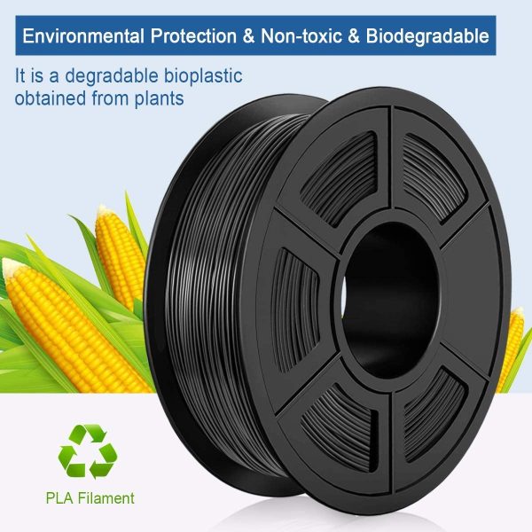 PLA Filament 1.75mm, PLA 3D Printer Filament,  PLA Filament 1KG (2.2 LBS) Spool, Dimensional Accuracy +/- 0.02mm, PLA Black - Image 6