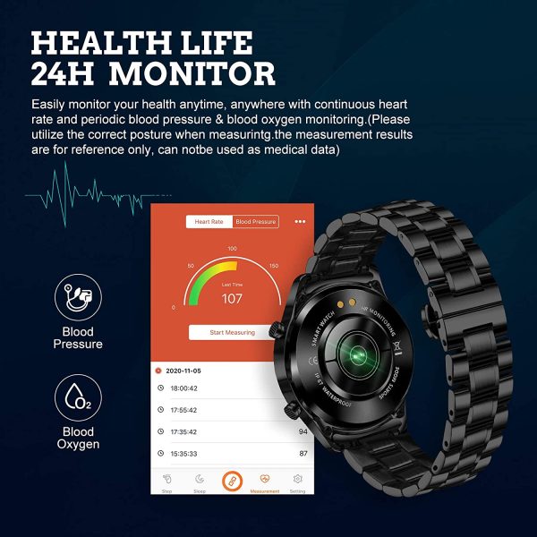 LIGE Smart Watch for Men, Bluetooth Calls Voice Chat Fitness Tracker with Blood Pressure Heart Rate Sleep Monitor,1.3" Full Touch Screen Activity Trackers IP67 Waterproof Pedometer for iOS Android