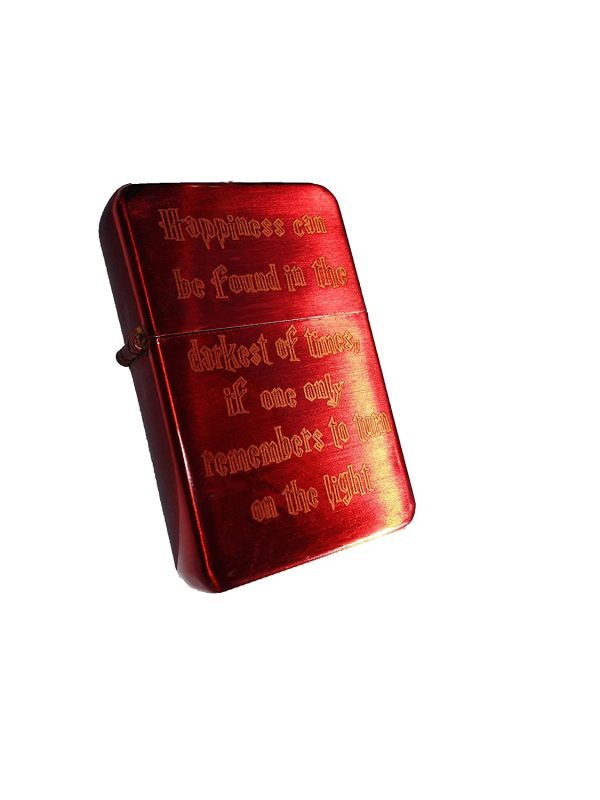 Happiness can be found in the darkest of times if only one remember to turn on the light Dumbledore quote potter engraved harry coated steel lighter gift birthday christmas stocking filler - Image 4