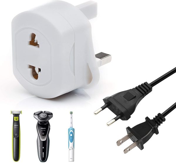 EU 2 Pin To UK 3 Pin Fused Adaptor Plug for Shaver/Toothbrush, q4ujhd - Image 3