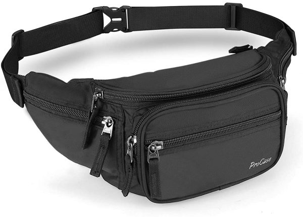 ProCase Bumbag Waist Fanny Pack for Men Women Ladies with 6 Pockets and Adjustable Belt Large Dog Bumbag for Dog Walking Running Hiking Cycling Travel Holiday Festival Christmas Disney - Image 4