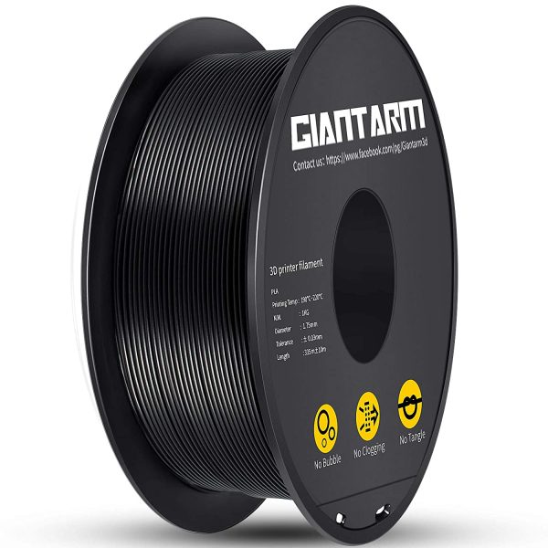 PLA Filament 1.75mm, GIANTARM Classic PLA 3D Printer Filament 1kg Spool Black - Image 5