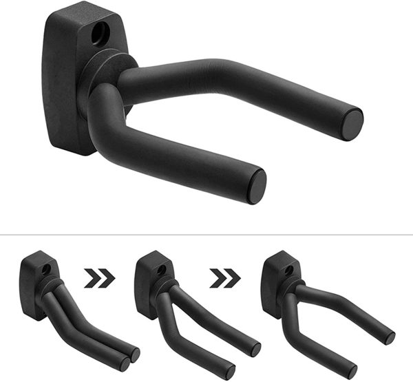 Guitar Wall Mount Hanger 4 Pack, Guitar Hanger Wall Hook Bracket Holder Stand Black Display with Screws - Easy To Install - Fits All Size Guitars, Bass, Mandolin, Banjo, Ukulele - Image 5