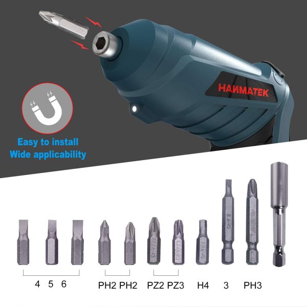 Electric Screwdriver, Cordless Screwdriver Tool Rotated 90 Degrees with Rechargeable Battery & LED Light for Home DIY - Image 5