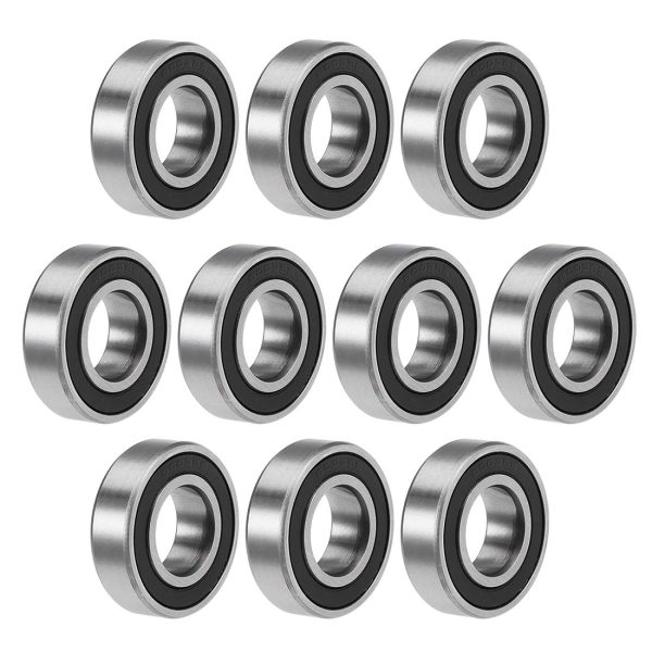 sourcing map 6003-2RS Deep Groove Ball Bearings 17mm x 35mm x 10mm Double Sealed Chrome Steel Z2 10pcs