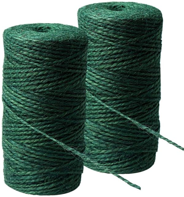 nuoshen 2 Rolls Green Hemp Garden Twine, 200m/656ft Natural Jute String for Gardening, Arts & Crafts - Image 4