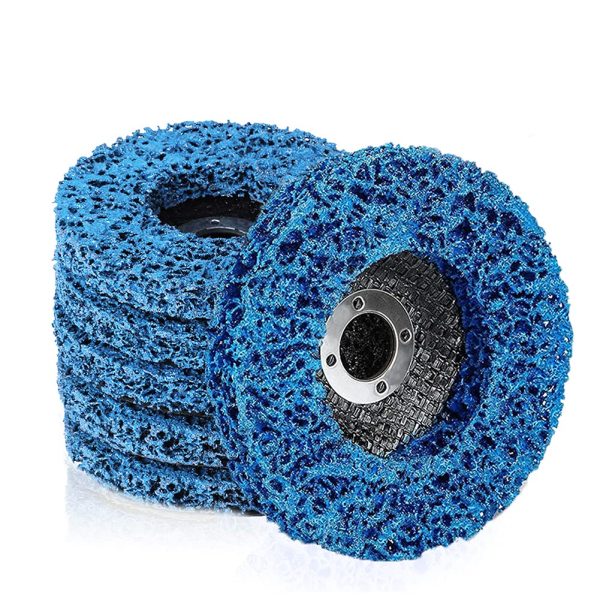 BURNTOP 6PCS Strip Discs Stripping Wheel 100mm 4inch Durable Poly Paint Removal Disc For Angle Grinder Clean and Remove Paint Coating Rust Welds Oxidation (Blue)