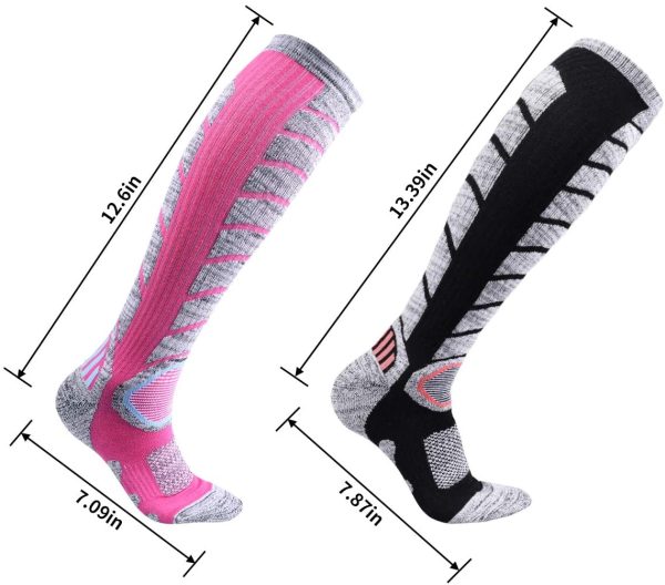 Kuyou Ski Socks Women Men,3 Pairs Cashmere-Like Long Hose Winter Thermal Skiing Socks, Hiking Socks Women Size UK 3-8 / Eur 35-41,Men Size UK 6-11 / Eur 39-45 for Skiing,Snowboarding,Hiking,Skating - Image 7