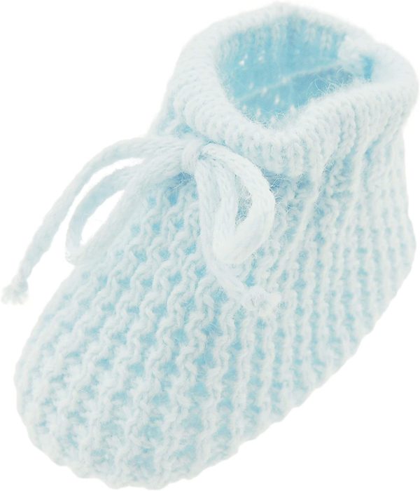 Glamour Girlz Newborn Baby Girls Boys Soft Tie Up Knit Booties