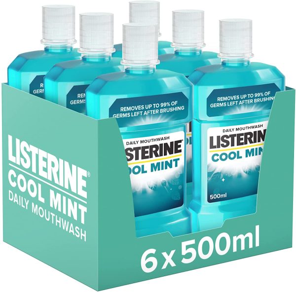 Listerine Cool Mint Mouthwash, 6X 500ml,Blue - Image 5