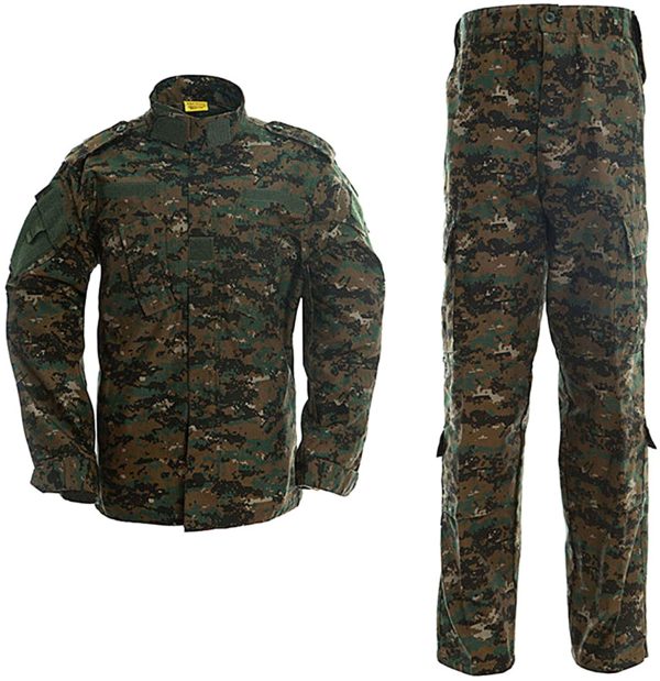 LANBAOSI Men's Tactical Jacket and Combat Trousers Set Camo Woodland Hunting ACU Military Uniform - Image 3