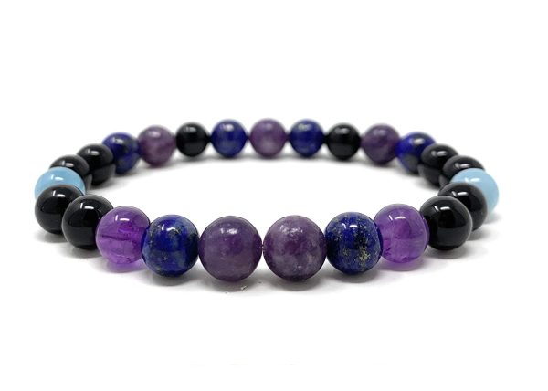 Men's Stress Relief and Calm Emotions Power Bead Bracelet - Healing Crystal Gemstone Bracelet - Soul Cafe Gift Box & Tag