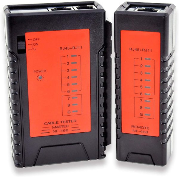 Network LAN Cable Tester 60V RJ45 RJ11 RJ12 Cat5 Cat6 UTP Phone Wire Automatic Test Tool - Image 2