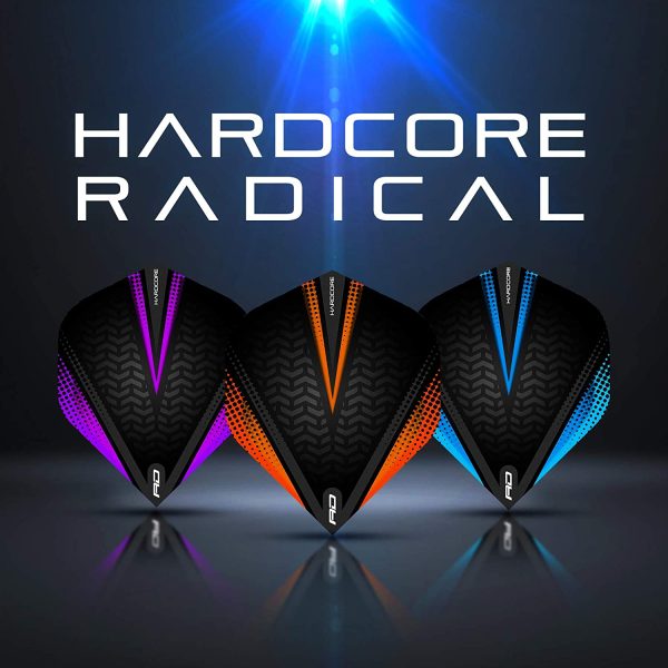 RED DRAGON Hardcore Radical Extra Thick Standard Dart Flights - 4 sets Per Pack (12 Dart Flights in total)