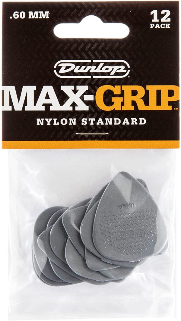 Jim Dunlop 449P.60 Nylon Max Grip Guitar Pick Player Pack (Pack of 12)