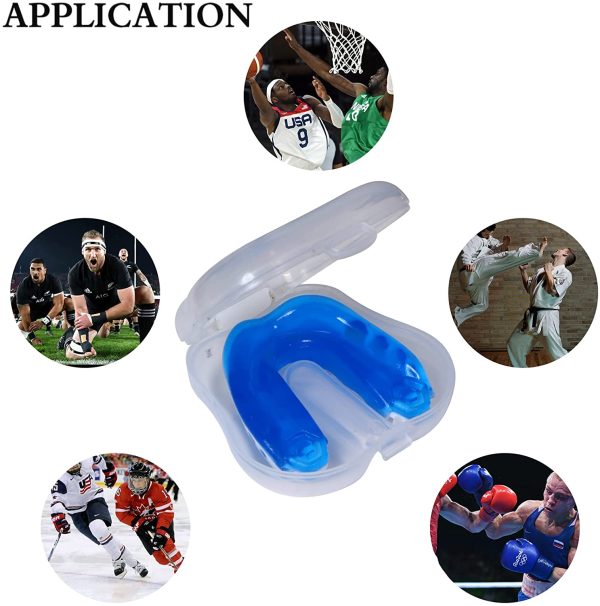 Gum Shields Adult Level Gel Mouth Guard MMA Boxing Braces Gum Karate Sparring Tooth Sensitive Combat Sports Rugby, Soccer Football, Muay Thai BJJ (Adult (12+), Blue / White) - Image 6