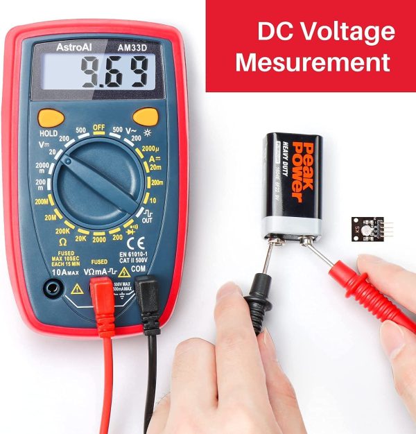 Digital Multimeter Voltmeter Ohmmeter Ammeter Multi Tester Meter with Backlit LCD Electronic Test Meter Measures Voltage, Current, Resistance; Tests Continuity, Diode - Image 4