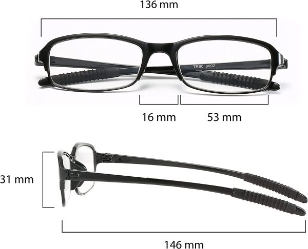 PROFLEX LIGHTWEIGHT everyday unbreakable, flexible, scratch resistant, unisex (mens and womens) reading glasses, +1.0, +1.5, +2.0, +2.5, +3.0, +3.5, +4.0 - Pack of 3 (red, black, autumn) - Image 7