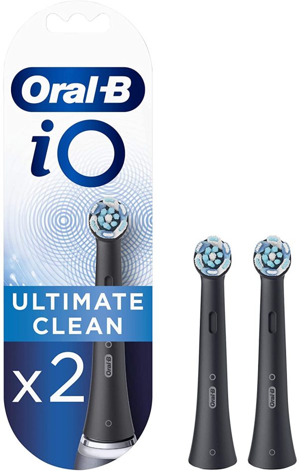 Oral-B iO Ultimate Clean Electric Toothbrush Head, Twisted & Angled Bristles for Deeper Plaque Removal, Pack of 2, Black - Image 5