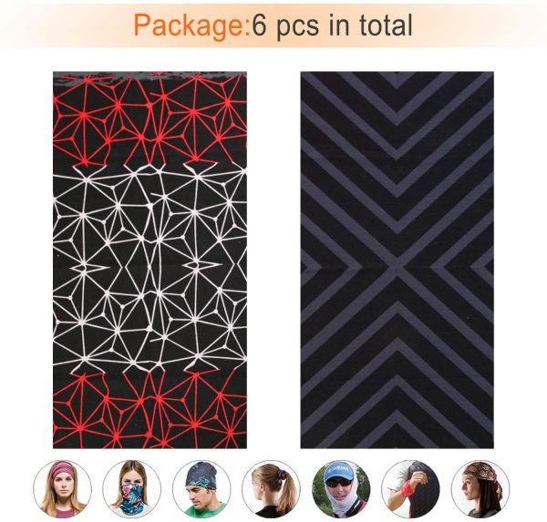 JOEYOUNG Headband Bandanas Multifunctional Tube Headwear Neck Gaiter, Head Wrap for Women, Magic Head Scarf, Face Mask, Balaclava, Sweatband for Fishing, Yoga, Motorcycling - Image 2