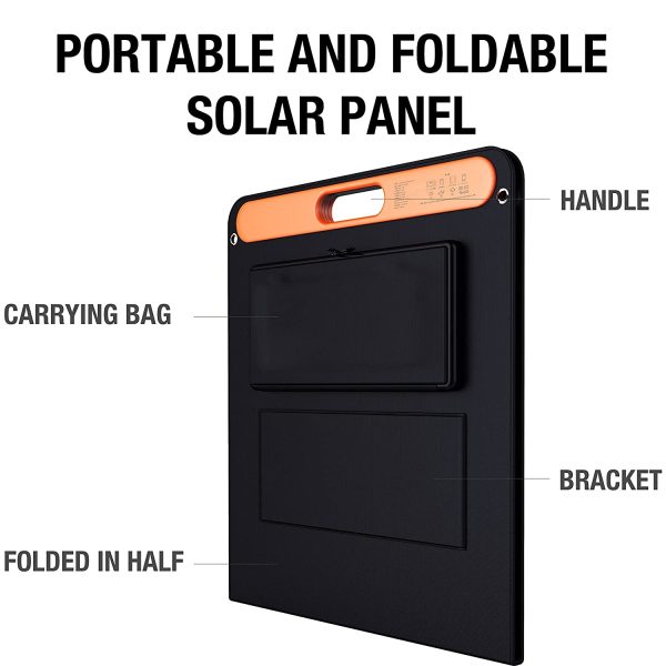 Jackery SolarSaga 100W Portable Solar Panel for Explorer 240/500/1000 Power Station, Foldable Monocrystalline Solar Cell Solar Charger with USB Outputs for Phones Off-grid Home - Image 5