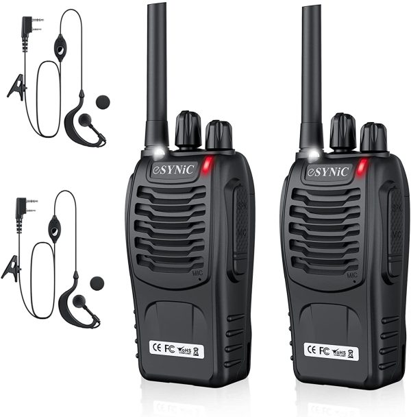 Rechargeable Walkie Talkie, 2Pcs Professional 2 Way Radio Long Range Portable Adult Walkie Talkies 16 Channel VOX Function Walkie Talky With Original Earpieces Perfect for Home Hotel etc - Image 7