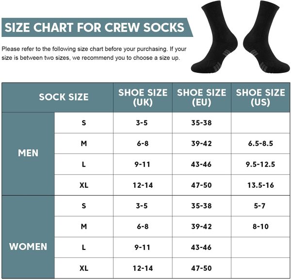 coskefy 6 Pairs Sports Socks Cushioned Walking Socks Hiking Socks Crew Athletic Socks Men Women Ladies for Outdoor Running Trainer Fitness - Image 5