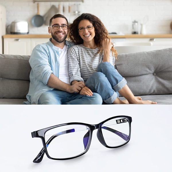 Blue Light Blocking Glasses Computer Gaming Black Mens Womens Spring Hinges VVDQELLA Reading Glasses 0.00