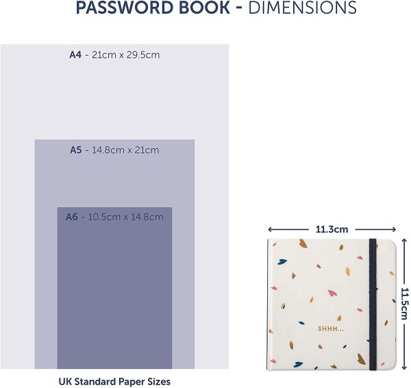 Password Book - A-Z Tabbed Notebook for Internet login Information, Pretty Petals