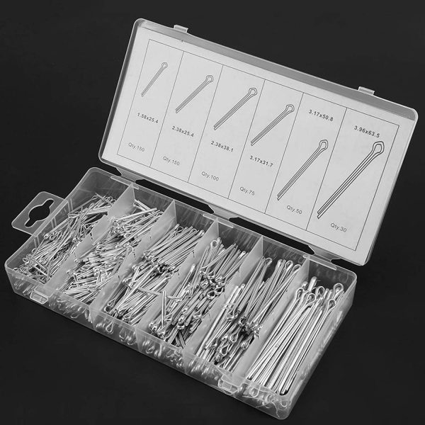 Cotter Pins, 555Pc/Set Zinc Plated Cotter Pins Mechanical Hitch Hair Tractor Fastener Clip Kit with Case, Steel Cotter Pin Clip Key Fastner Fitting Assortment Kit - Image 7