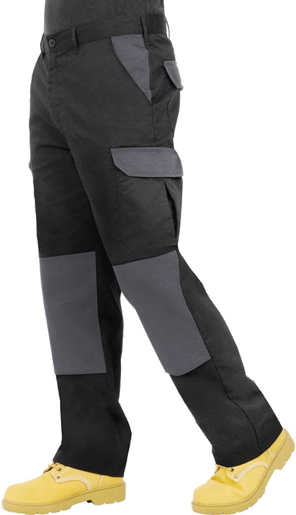 Endurance Mens Cargo Combat Work Trouser with Knee Pad Pockets and Reinforced Seams