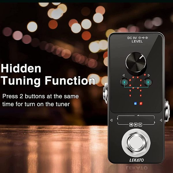 LEKATO 9 Loops Guitar Loop Effect Pedal 40 Minutes Recording Time Loop Machine Station Built-in Guitar Tuner Function Electronic Guitar Looper for Guitars Bass Unlimited Overdubbed - Image 6