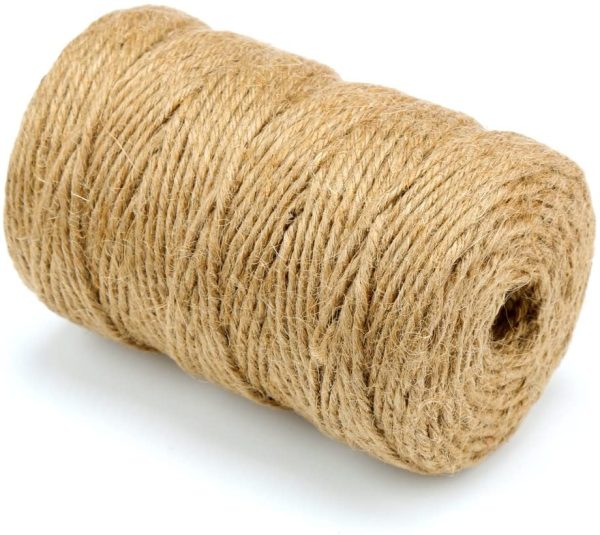 H&S Jute Twine String 600 Feet 6ply 3mm Thick Strong Natural Jute Rope Roll stronger than 3ply for Floristry Garden Gifts - Image 2