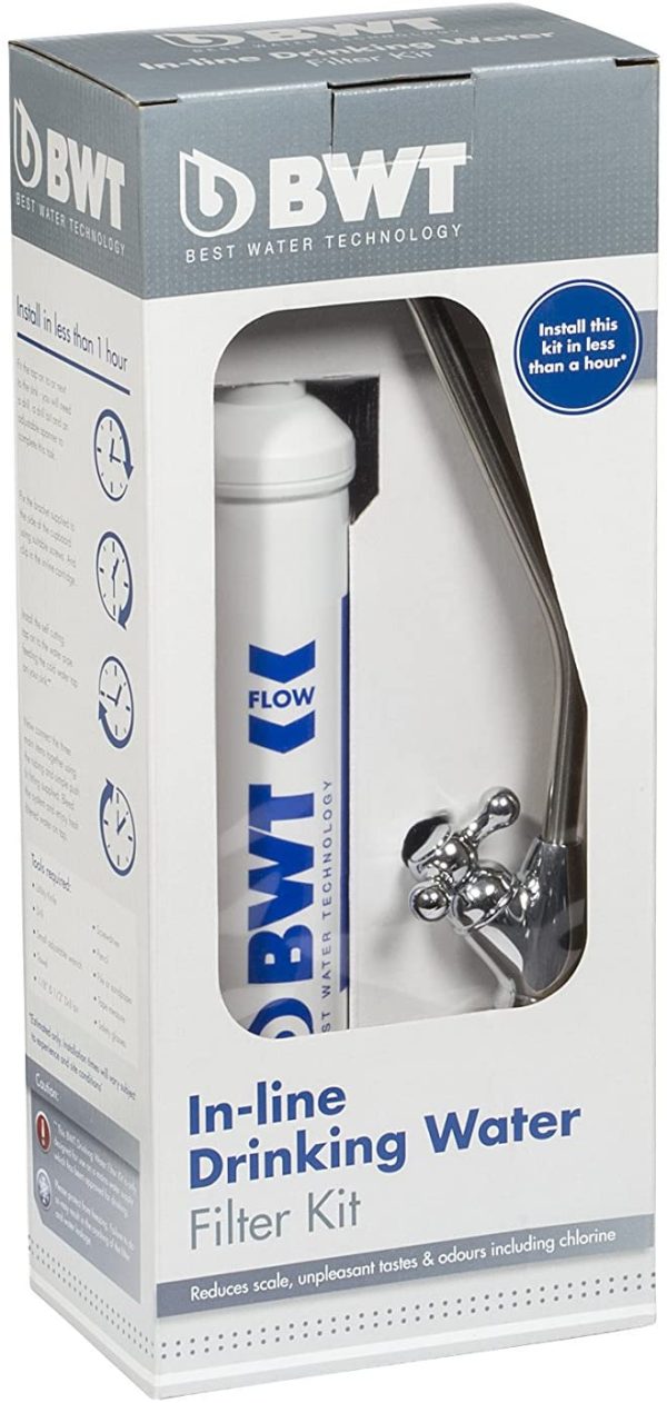 DWFKIT Inline Drinking Water Filter Kit, Chrome Finish Tap